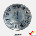 Metal Large Round Antique French Vintage Wall Clock